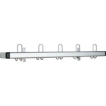Garderobenleiste, Alu flach, 45 mm, 100 cm, 5 Haken, incl. 2 Sicherheits-Ecken 